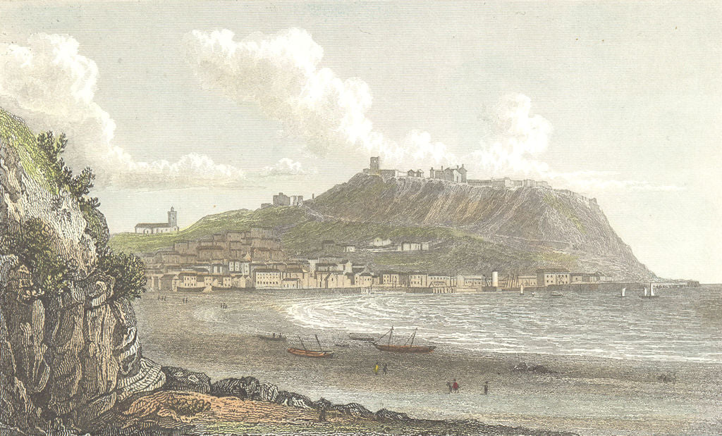 YORKS. Scarborough Castle & Bay. Westall-Finden 1830 old antique print picture